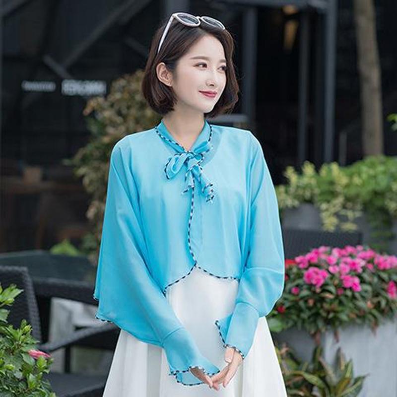 Spring Summer Chiffon Sunscreen Fake Collar Clothing Shawl Outdoor Riding Cashew Printing Sun Protection Sleeves Silk Scarf Wrap
