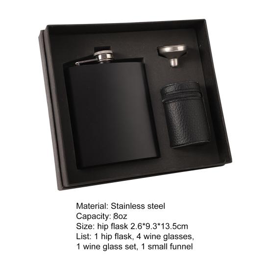 1 Set Hip Flask Shock-proof Good Sealing Capacity Portable 7oz Whiskey Liquor Pocket Flask for Man