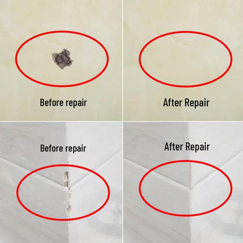 Keramikfliesen-Reparaturpaste - Behebt kleine Löcher, Marmor-, Toiletten- und Bodenfliesen-Glasur