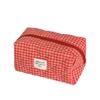 Quilted Cotton Ladies Small Storage Bags Purse Pillow Female Makeup Pouch Case Handbags Contrast Color Plaid Women Cosmetic Bag