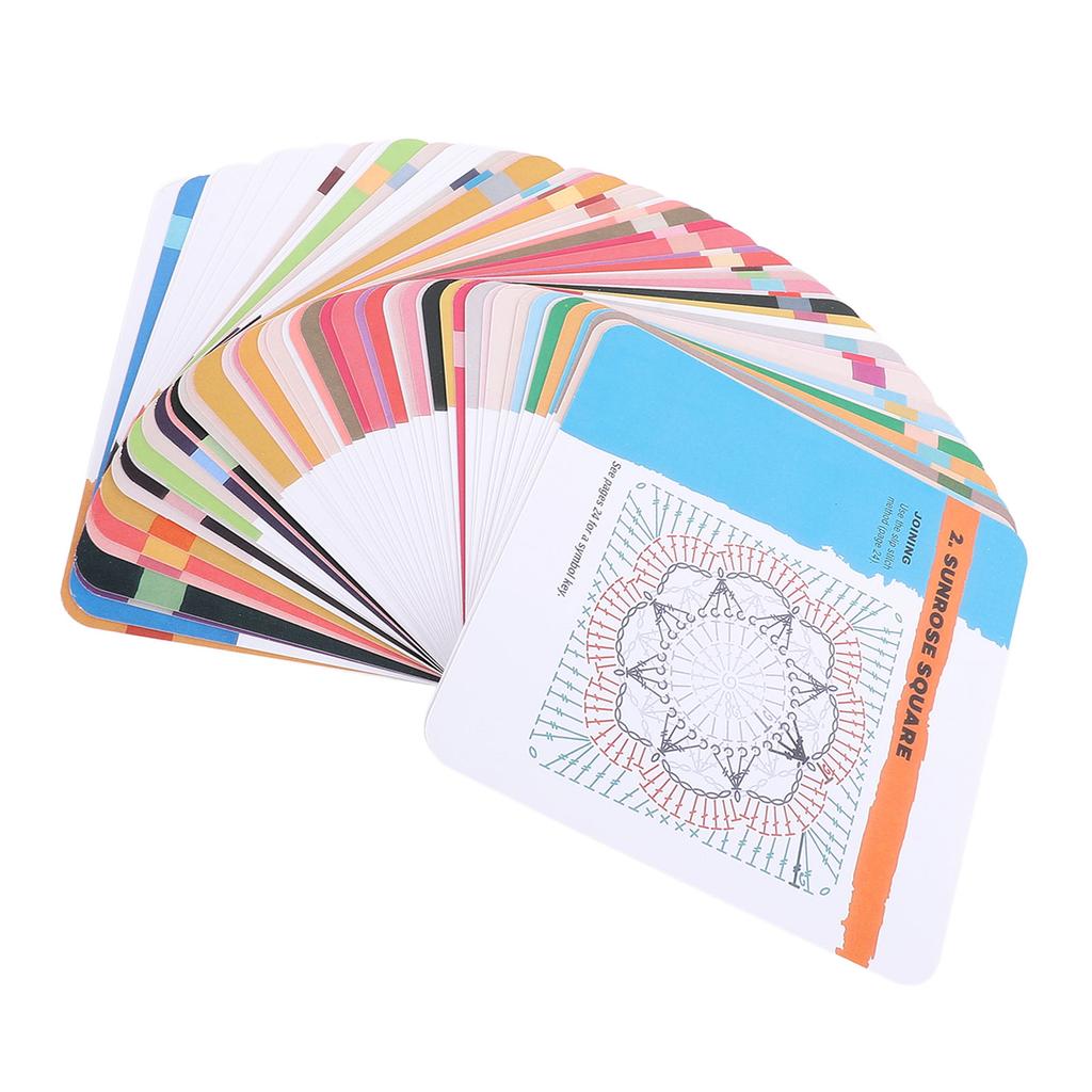 50pcs Crochet Card Deck Crochet Hook Book Crochet Patterns Card Deck for Beginners