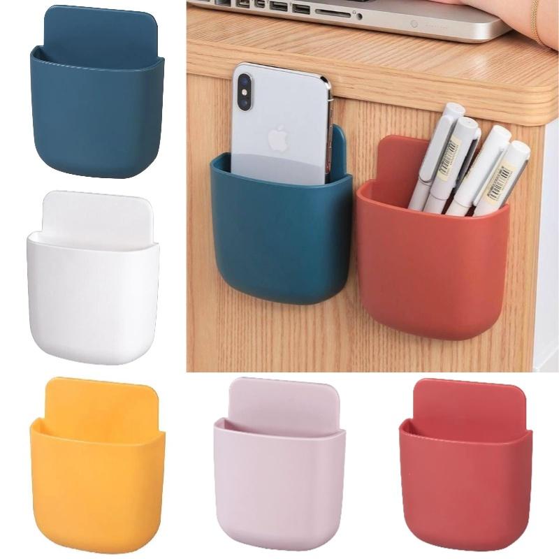 Wall-mounted Smart Tv Remote Control Holder Pp Material Stick-on Multi-functional Storage Box