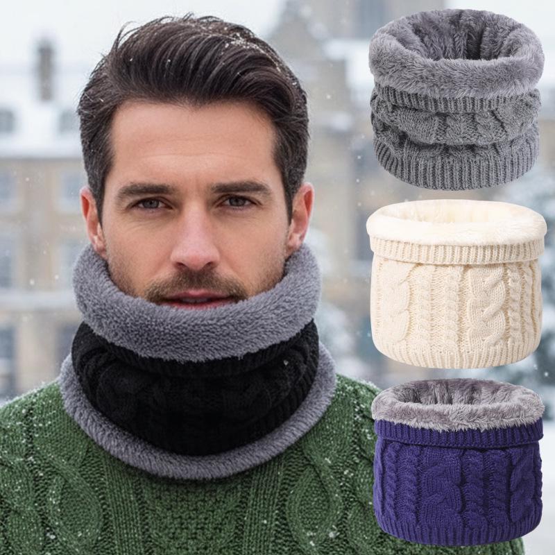 Thick Knit Fleece-Lined Snood: Winter Neck Warmer for Outdoor Cycling