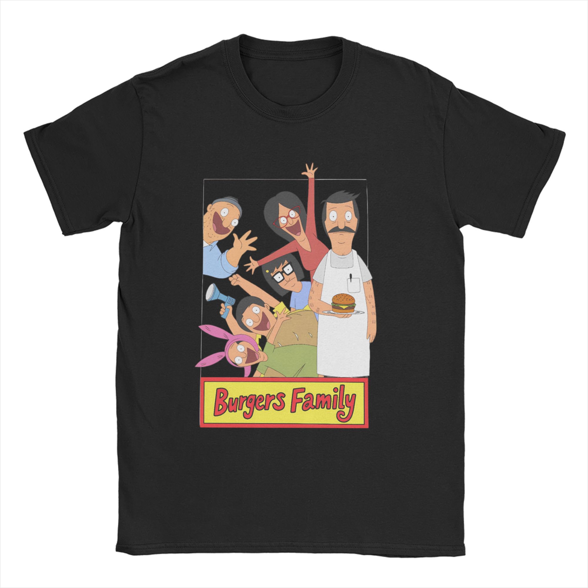 

Creative Bob Burgers T-Shirts Men Round Collar 100% Cotton T Shirts Short Sleeve Tees Printed Clothing 5XL різнокольоровий