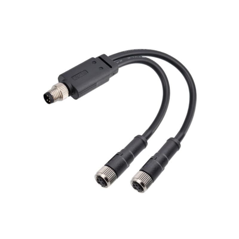 Wasserdichter Y-Typ-Splitter M8 Stecker Buchse Mit 1M Drahtkabel Gewindeanschluss für Kamera Monitor Medizinische E-Bikes