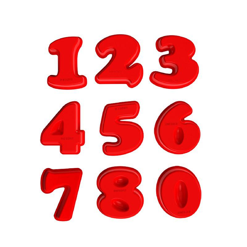 Chocolate Cake Silicone Mold Set, 0-9 Number Mousse & Pudding Baking Molds