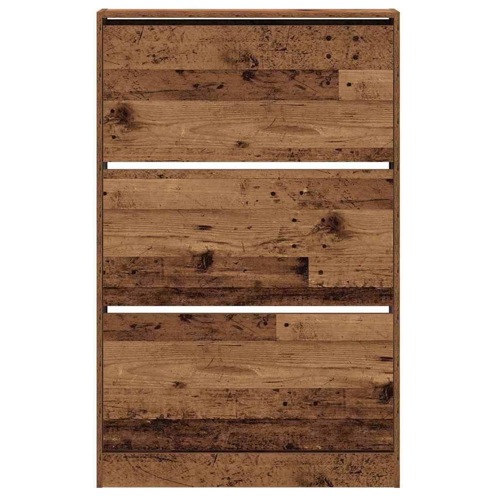 Shoe Cabinet with Shelf Rustic Wood Finish 80 x 21 x 125.5 cm Engineered Wood