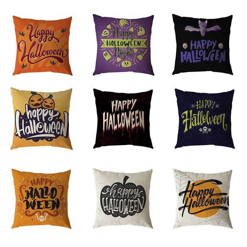 

Halloween Linen Pillowcase Digital Printing Halloween Festival Decoration Sofa Pillow 45 * 45 without core