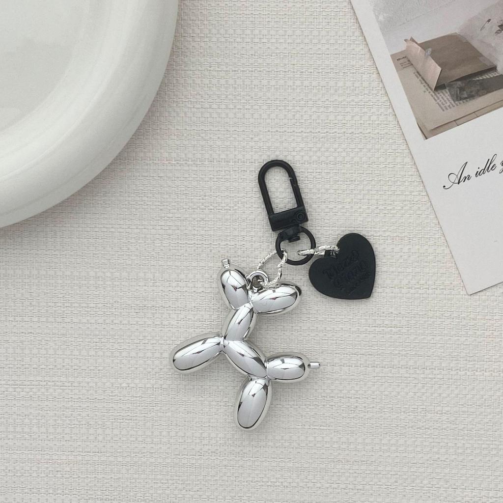 Stylish Heart Balloon Dog Keychain Bag Charm - DIY Personality Pendant