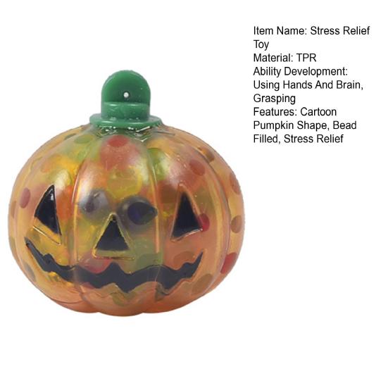 Halloween Pumpkin Squeeze Toy Stress Relief Cartoon Pumpkin Sensory Toy Soft Stretchy Bead Filled Pumpkin Pinch Toy Party Favors