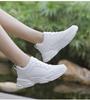 Ganzschwarze Leder-Sportschuhe für Damen: Wasserdichte, dicke Sohle, bequem, rutschfeste KFC Küchenarbeitschuhe für Frühling und Herbst.