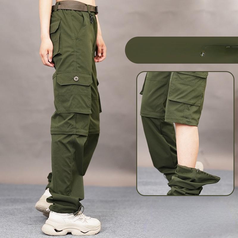 

Летние шорты для улицы, быстросохнущие брюки, мужские брюки, съемные брюки, женские брюки для пешего туризма, кемпинга, треккинга, альпинизма L армия зеленый