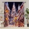 2pcs Christmas Tree Red Christmas Curtains Polyester, Rod Pocket Design for Living Room Bedroom Kitchen Decor -Machine Washable