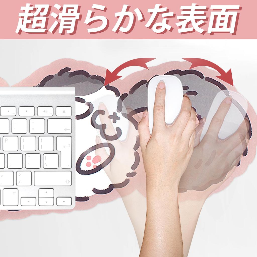 Benvo Mouse Pad Cute Cat Large Gaming Mouse Pad Special Shape Keyboard Pad Rubber Bottom Mouse Compatible Washable Surface Comfortable Operation