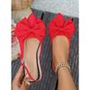 Summer Flat Bow-Tie Headband Sandals 2025 New Style Plus Size Pointed Toe Open-Back Sandals for Women
