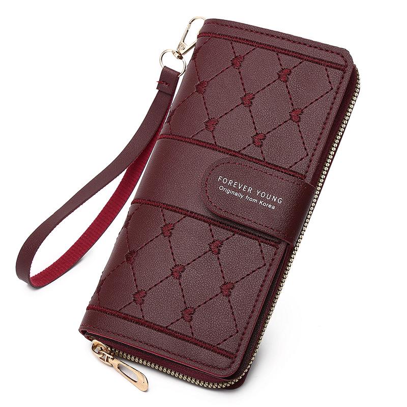 Women's Long Fashion Wallet - Large Capacity Zipper Purse for Coins and Mobile Phone