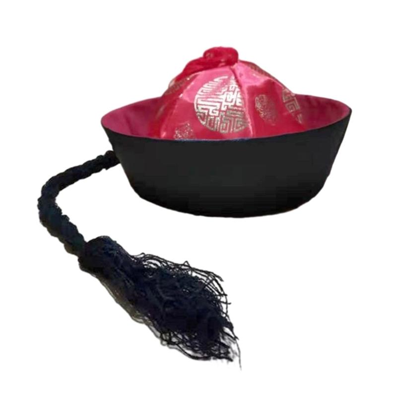 

Halloween Party Photo Prop Eunuch Hat for Chinese Eunuch Cosplay Eunuch Hat червоний