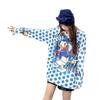 2025 Autumn Rhinestone Cartoon Print Knit Sweater - Women's Loose Mink Velvet Top