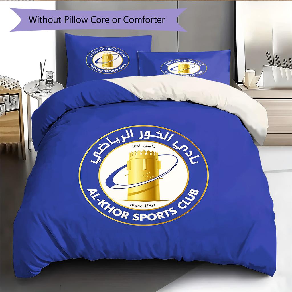 Al‑Khor Sports Club Pattern Bedding Quilt Set Home Decoration Gift (1 * duvet cover + 2 * pillowcase without core)