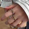 Frigid Wind Love Cross Twisted Ring Vintage Old Design Hip Hop Open Ring