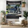 Peterbilt Heavy Trucks Custom Your Name Wall Decor Tapestry Art For Pet Memorial Birthdaywedding Party Backdrop Family Gift