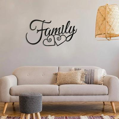 Wandschild mit der Familie – Elegante Wanddekoration für die Familie – Stilvolle Wandkunst mit Familienworten – Perfekt für das Familienhaus oder als Wandbehang im Flur
