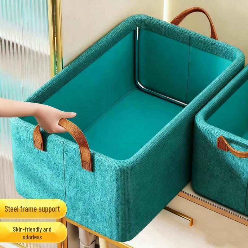 Steel Frame Large Capacity Foldable Storage Box for Toys, Clothes, Pants, and Wardrobe Organization