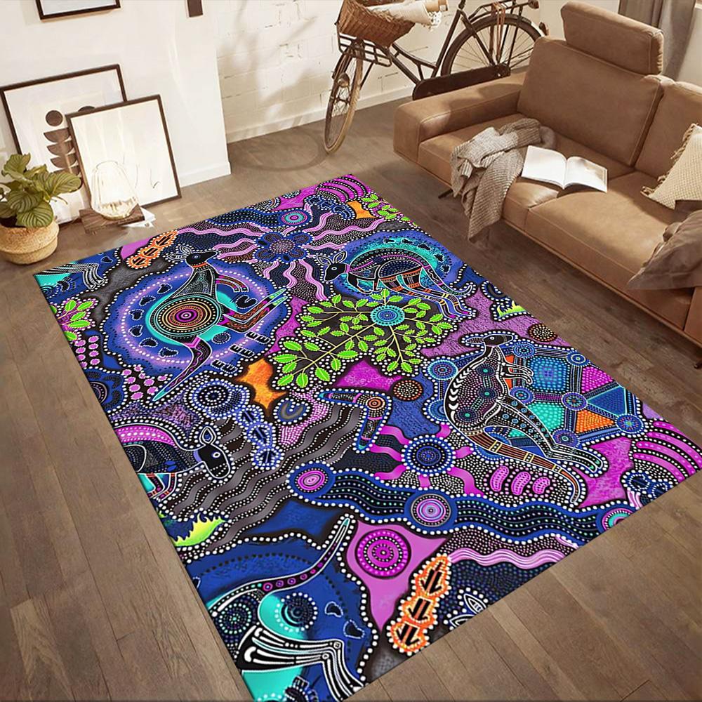 Tappetini da Pavimento con Animali dell'Arte Aborigena per Soggiorno, Camera da Letto e Decorazione della Stanza Sono Adatti per Regali.