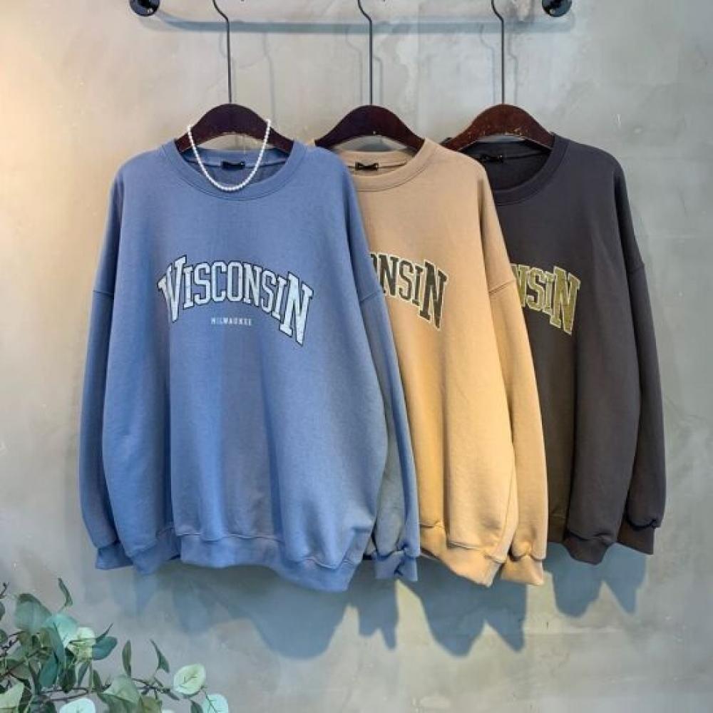 C S In The Room SCratCh letterIng prInt SweatShirt 3Color