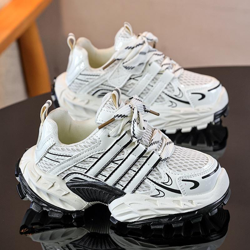 

Children s sneakers mesh breathable girls catwalk dad shoes medium and light boys running shoes 30