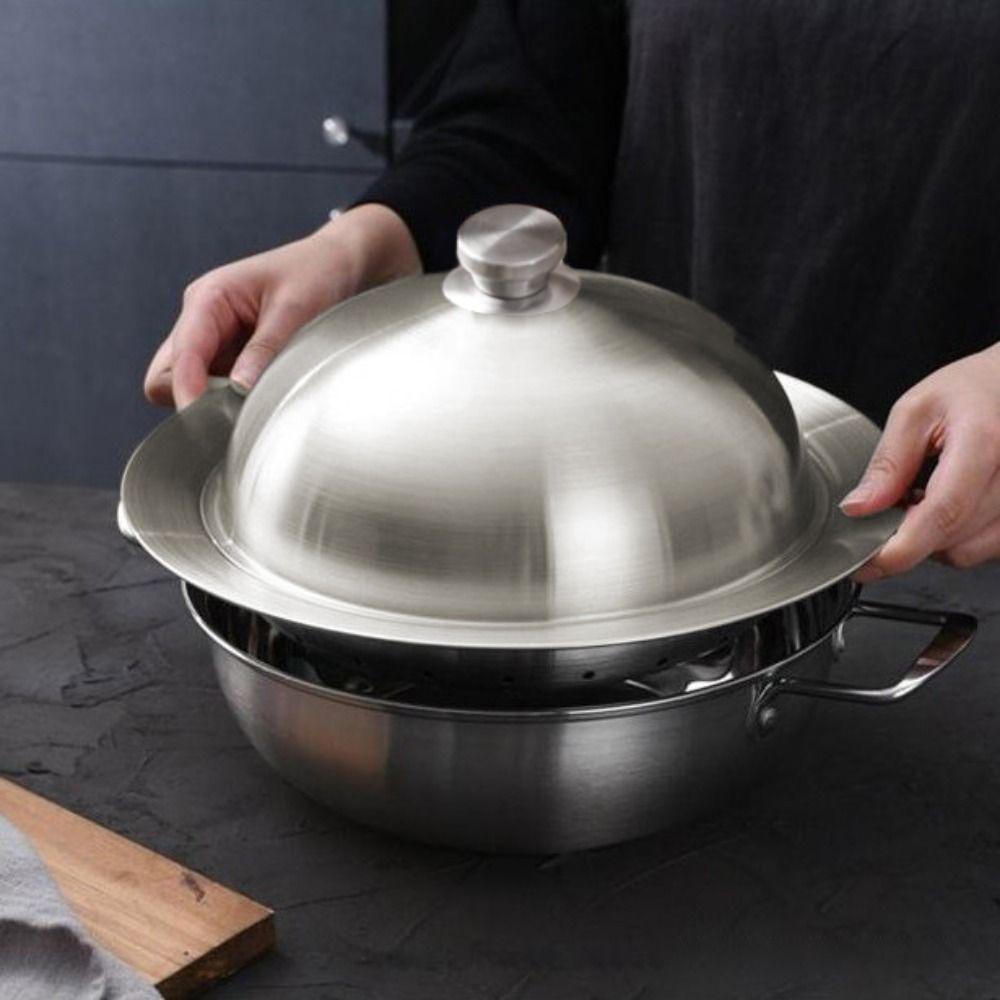 Deepened Flying Disc Steamer Rust-proof Steaming Plate Unique Steaming Rack  Egg Custard