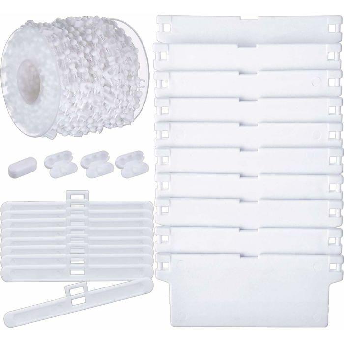 Kit 35 pièces accessoires pour stores verticaux - chaîne 10 m, 10 connecteurs, 12 cintres 89 mm