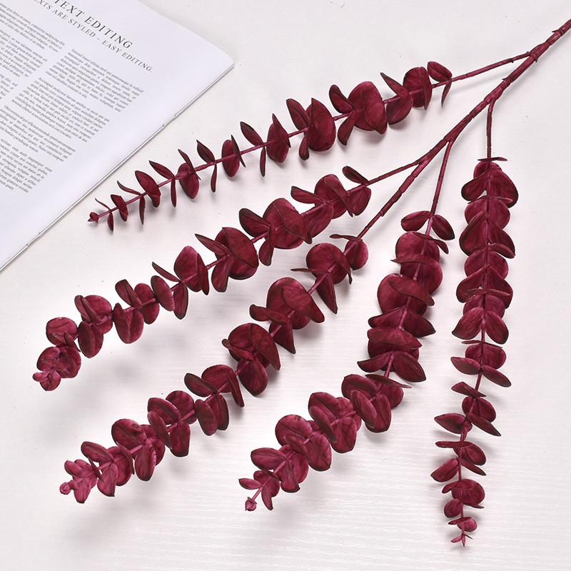Eucalyptus Fake Leaves For Wedding Hall Decoration And Photography Props In Vibrant Colors