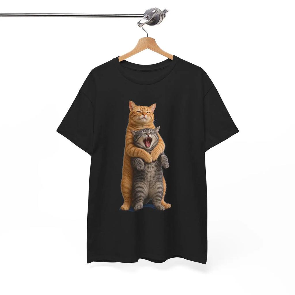 Orange Cat Tight Embrace T Shirt Funny Choking Meme Chaotic Lover For Vintage Slightly Casual Versatile Breathable