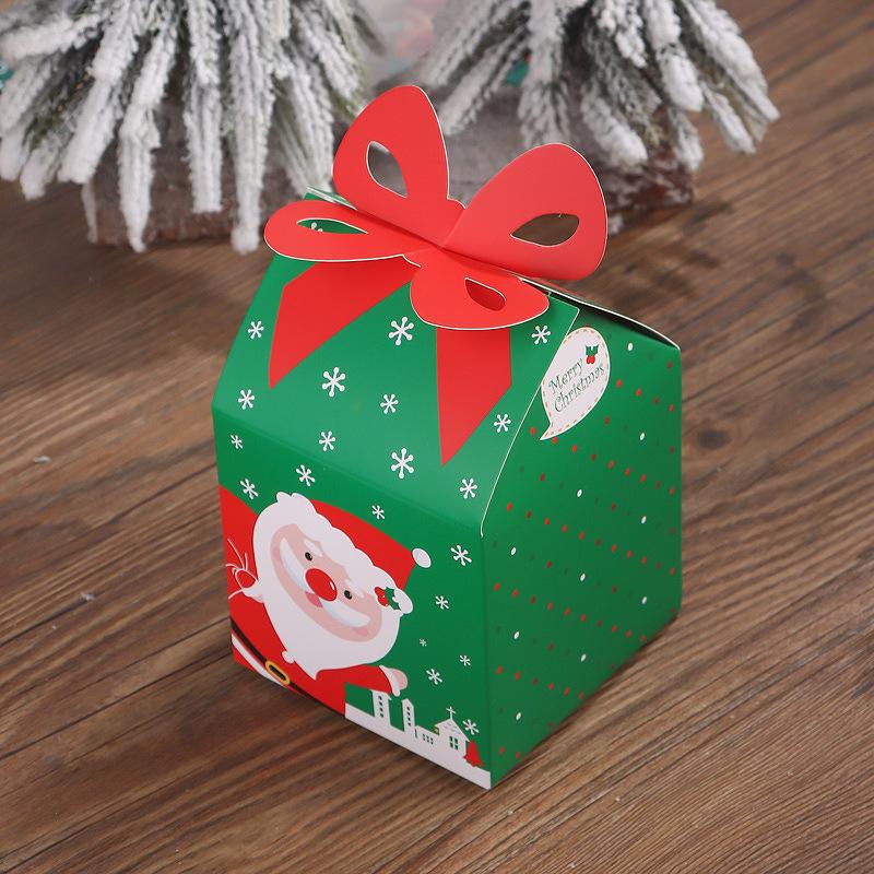 WTEMPO Creative Christmas Gift Boxes Hand-held Packaging Boxes Christmas Eve DIY Foldable Paper Boxes Christmas Pattern Printed Presents Boxes,