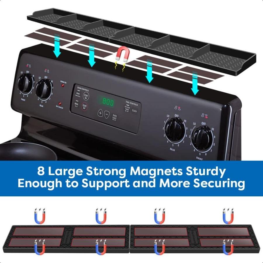 Stove Top for Silicone Shelf30 Inch Magnetic Shelf Over the Stove Spice Rack Kitchen Shelf for Above Stovetop Organizer Magnet