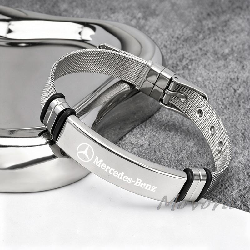 D4Fashion High-end Car Emblem Stainless Bracelet Versatile Adjustable Bracelet Gift For Mercedes Benz GLE63 CLS63 GLC63 W204 AMG