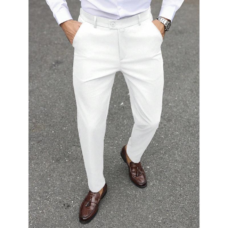 2026 New British Style Men's Trousers Business Casual Pants Versatile Slim-Fit Long Pants