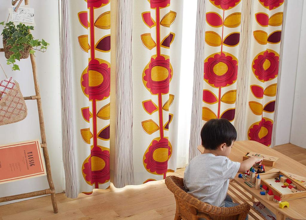 Suminoe Blackout Curtains Sunflower 100X200cm Pink 1 Piece V1211