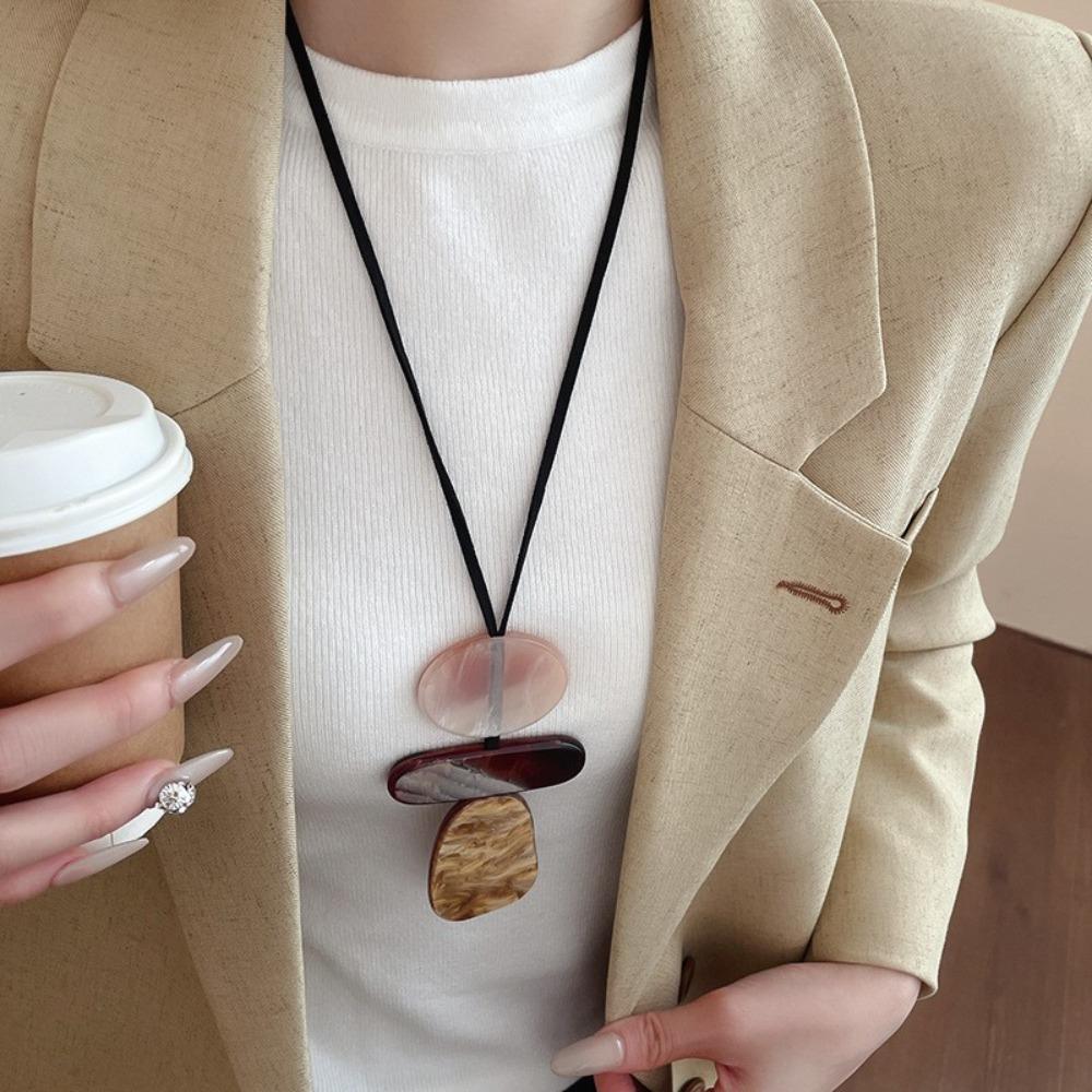 Pendant Neck Chain Advanced Sweater Chain Trendy Necklace for Women  Clothing Accessories