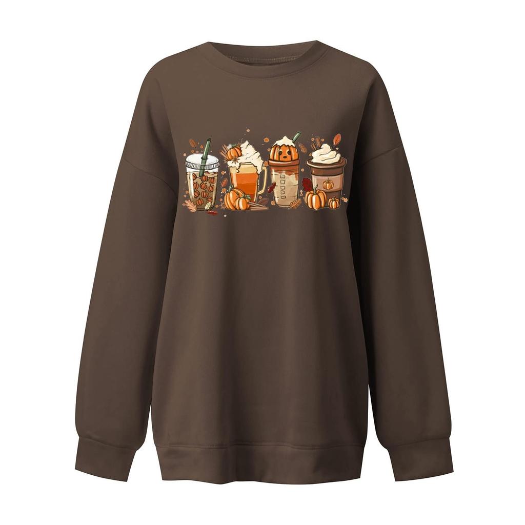 Dames casual mode Halloween-print trui met lange mouwen en O-hals