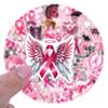 Cross-Border Cartoon Breast Cancer Creative Waterproof Stickers: 55-110 Sheets for Suitcase, Water Bottle, Computer Decoration.