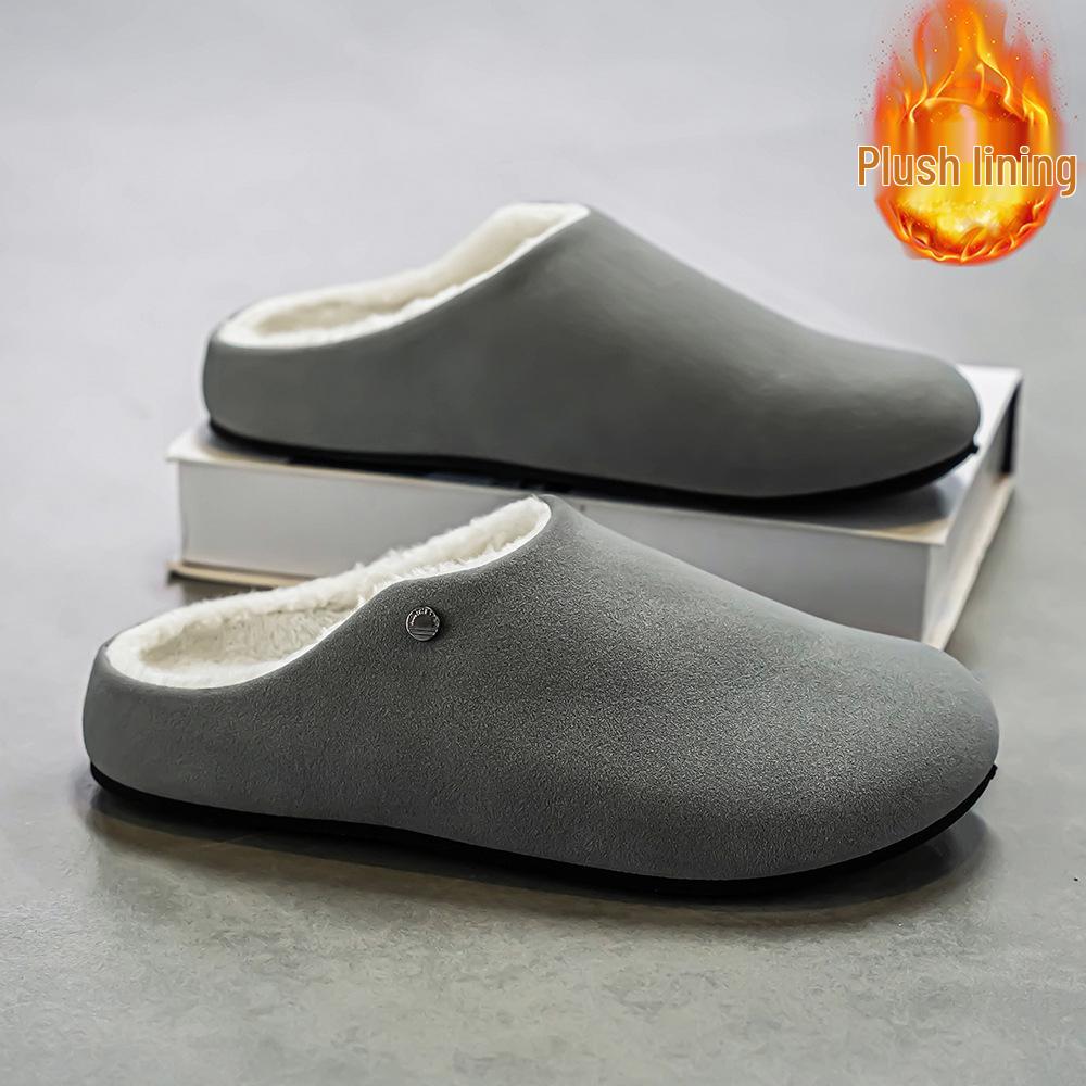 

2025 Winter Fleece-Lined Birken Clog Slippers for Couples - Warm Outdoor Fashion for Men and Women 41 сірий колір