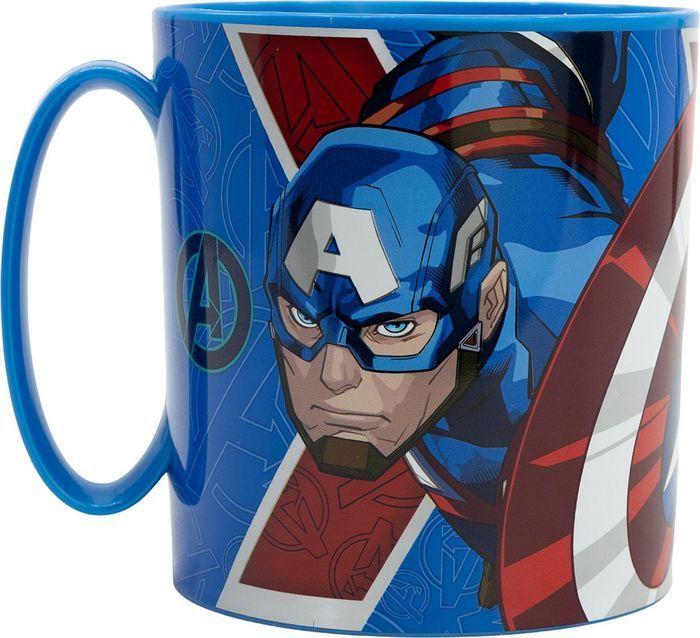 Kids Mug - Tataway - Marvel Avengers - Iron Man - Captain America - 350 Ml - Blue Plastic