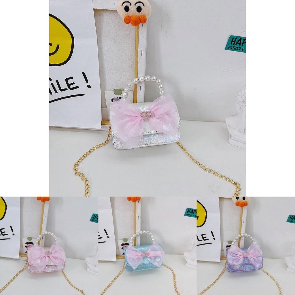 Trendy Breathable And Waterproof Mini Handheld Kids Shoulder Bag With Bow Design