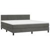 3141438 vidaXL Lit à sommier tapissier et matelas Gris foncé 180x200cm Velours