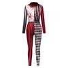 Women/Men Circus Hell Printed Scary Jumpsuit Halloween Party Cosplay Costume Bodysuit Adults Fitness Onesie Outfits
