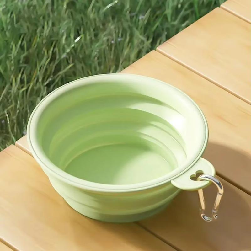 Collapsible Silicone Pet Bowl Portable Foldable Food-Grade Water Dish Feeding Bowl Macaron Color for Dogs Cats Travel Outdoor Walking