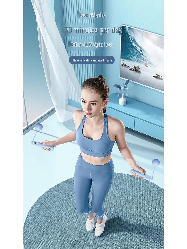 Cordless Weighted Fitness Jump Rope: Gravity Count Model for Weight Loss & Fat Burning