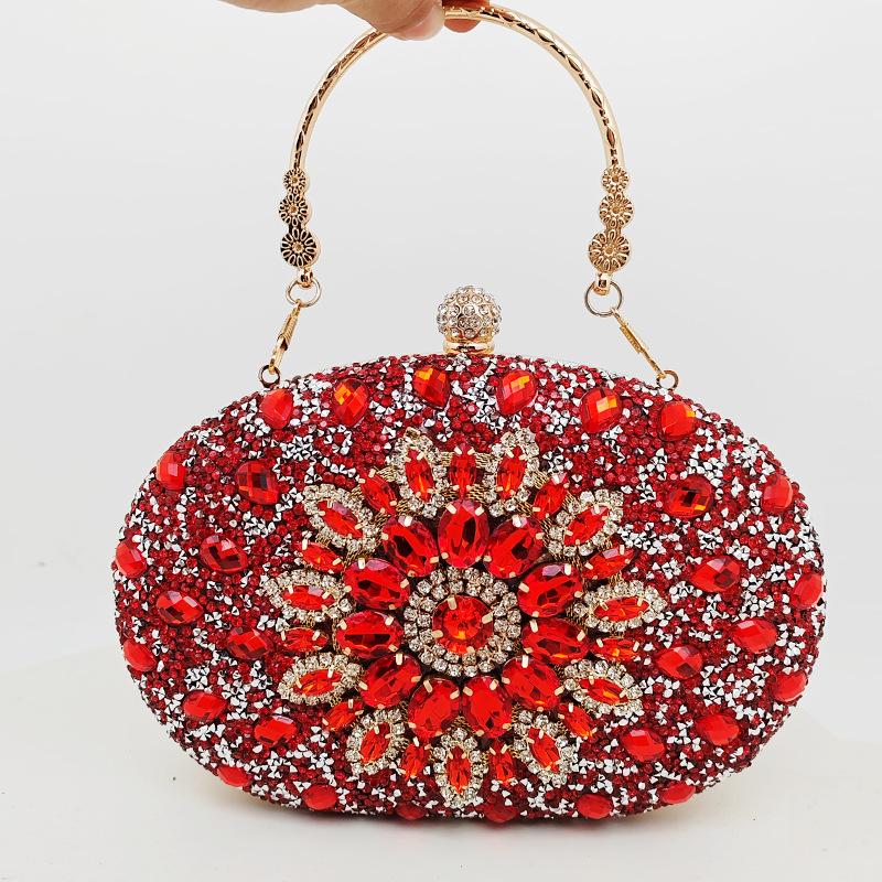 

Gold Round Bag Luxury Brand Rhinestone Clutch Bags for Women Crystals Party Purses Diamond Designer Crossbody Handbags